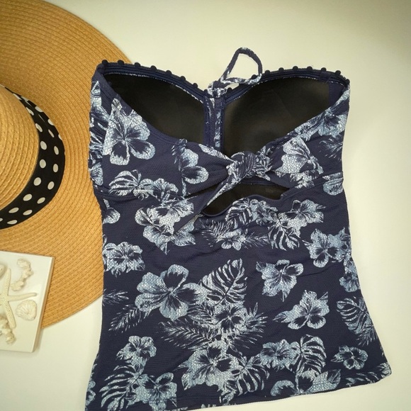 Tommy Bahama Swim Top Navy CHAMBRAY BLOSSOM Shaping Bandini XS - Picture 9 of 17